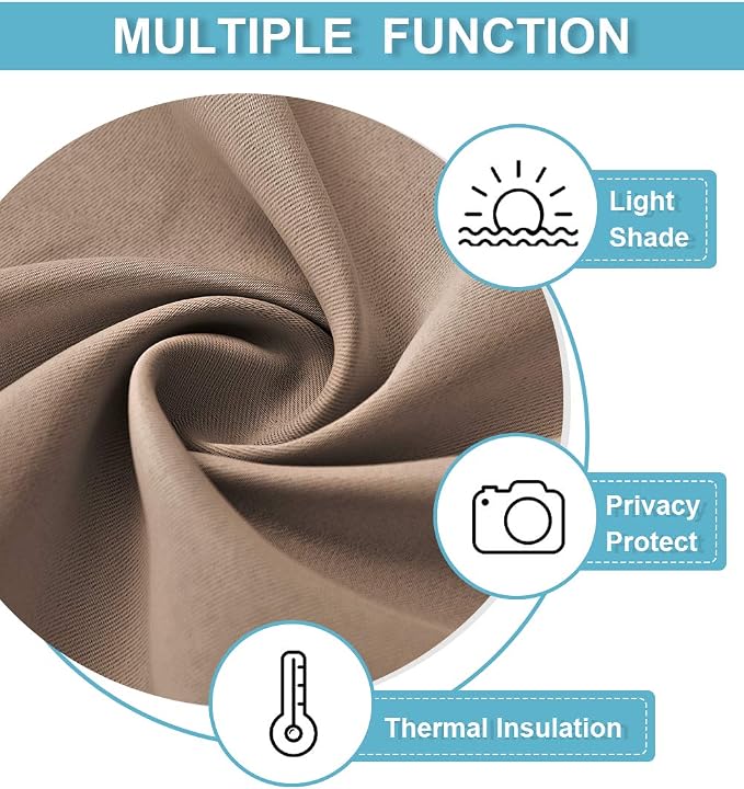RYB HOME Blackout Door Curtain for Patio Front Tricia French Door Window | - Image 7
