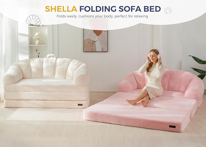 MAXYOYO Folding Sofa Bed, 2 in 1 Convertible Sofa to Lounger | Comfy Loveseat - Image 3