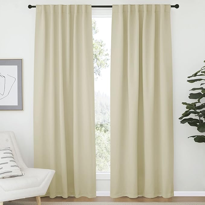 NICETOWN Living Room Room Darkening Curtains, Soft and Smooth Fabric Draperies by NICETOWN