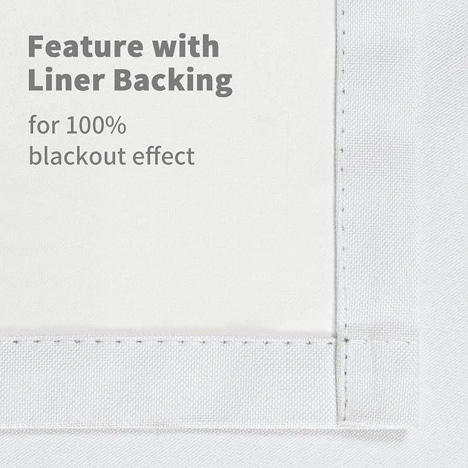 YoungsTex White Linen 100% Blackout Curtains - Image 7