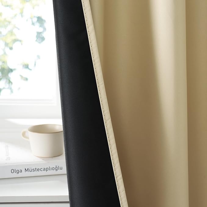 RYB HOME 100% Blackout Basement Curtains 24 inches Long, Heat & UV Blocking | - Image 4