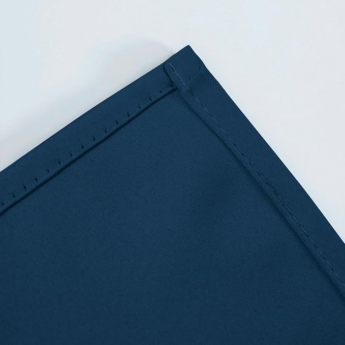 Blackout Curtains 66 x 72 Inch Long Navy Blue Curtains Set of 2 Panels Room - Image 7