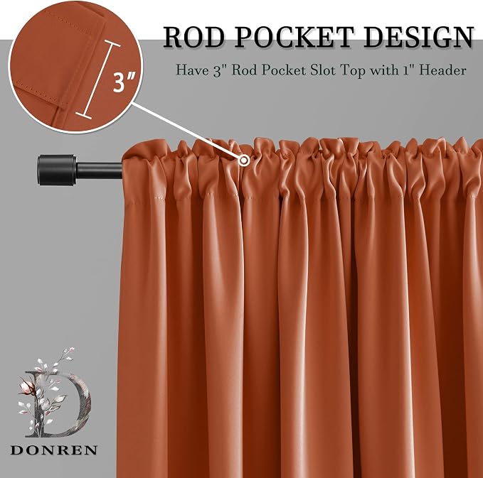 Long Blackout Curtains for Bedroom, Length Thermal Insulated Energy Saving - Image 3