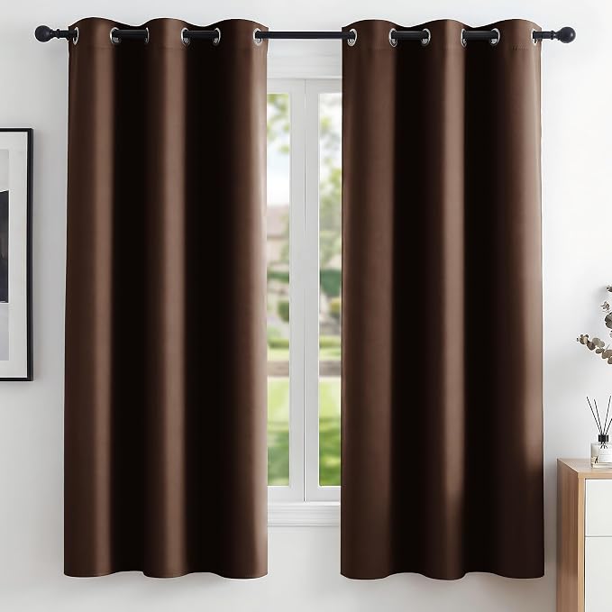Deconovo Blackout Curtains for Bedroom and Living Room 54 Inches Long | Black by Unknown