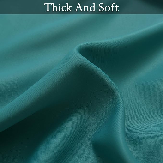 SimpleHome Teal to Grey White Ombre Room Darkening Curtains 72 Inch | Curtains - Image 6