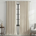 Timeper Cream Beige Velvet Curtains 84 inches 2 Panels, Luxury Curtains by Timeper
