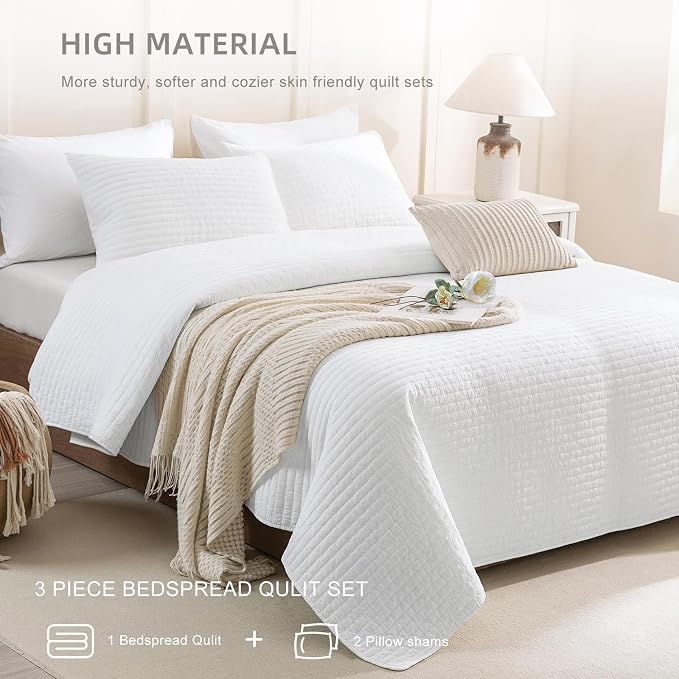 Lady Ann Cal King Bedspread Set 118x106, Lightweight & Soft Farmhouse Coverlet - Image 5