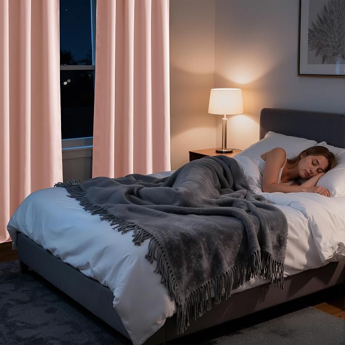 RYB HOME Bedroom Blackout Curtains 72 inches Long, 100% Blackout | Thermal - Image 5