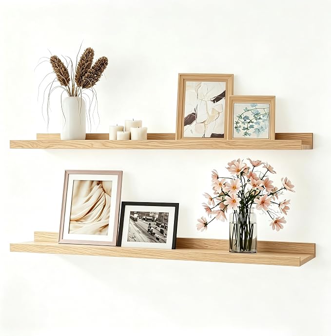 Oak Floating Shelves for Wall Decor, 30 in Shelf by Unknown