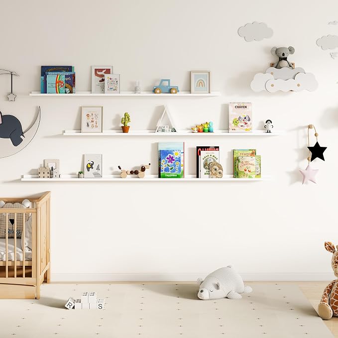 Fun Memories Picture Ledge Shelf, 60 Inch Floating Shelves Set of 2, Large - Image 7