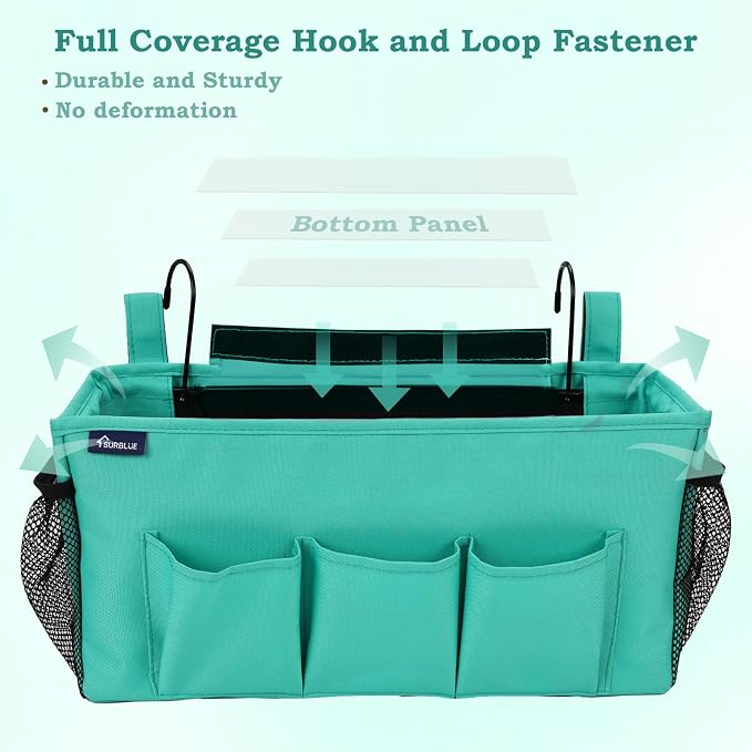 Surblue Bedside Organizer with Hook Hanging Storage Bag with Adjustable Strap - Image 4