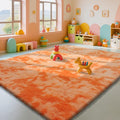 Mottled Orange 8x10 Area Rugs for Bedroom, Fluffy Rug Large Bedroom Carpet | by Yongyangjuxi
