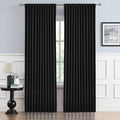 Black Curtains for Sliding Glass Door, 2 Panels, W70 x L84 | Blackout Temporary by DUALIFE