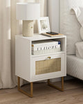 Masupu Extra Large Rattan Nightstand, Boho Night Stand Modern Farmhouse Wood by Masupu