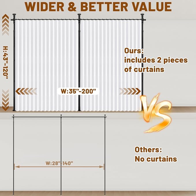 AJAZZ Privacy Curtains for Room Divider - Image 2