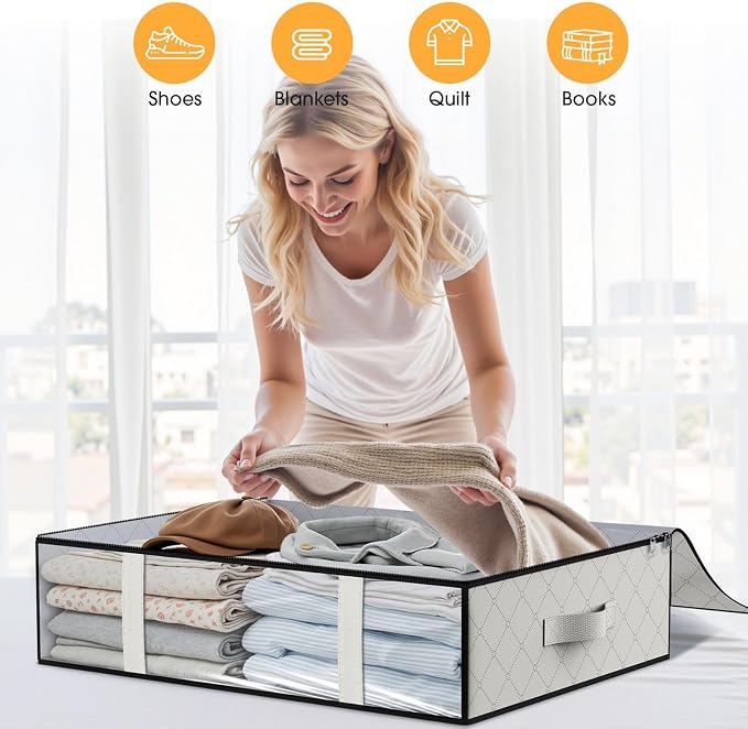 StorageRight Under Bed Storage Bags, 3 Pack, Comforters, Blankets and Seasonal - Image 5
