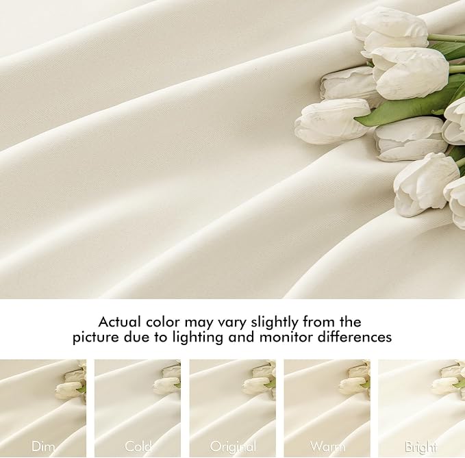 MIULEE Birch Back Tab Blackout Curtains 52x120 Inch Long 2 Panels Set | Rod - Image 8