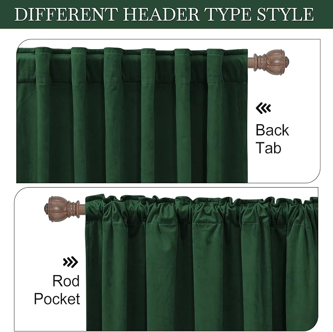 RYB HOME Velvet Room Divider Curtains - Image 4