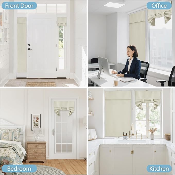 RYB HOME Sidelight Curtains for Front Door, Skinny Narrow Window Curtains | - Image 9