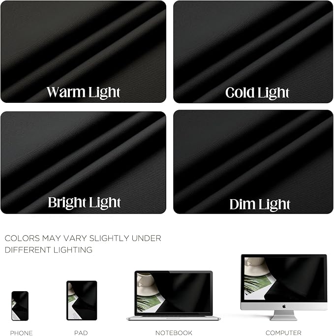 CUCRAF Black Blackout Curtains 54 inch Length 2 Panels Set, Room Darkening - Image 4