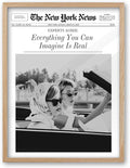 iHery 12x16in Everything You Can Imagine Is Real Framed Newspaper Art | Natural by iHery