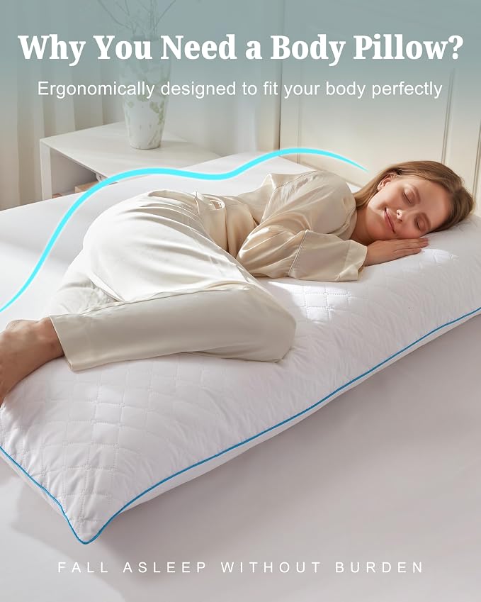 YZ HOME Long Body Pillow for Adults, Firm Body Pillow Shredded Memory Foam | - Image 3
