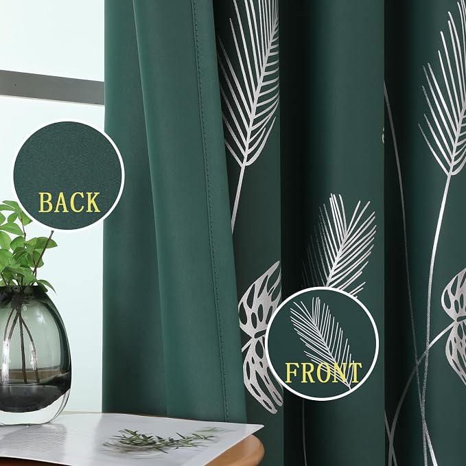 Green Blackout Curtains for Living Room 90 Inch Length 2 Panels Set, Room - Image 3