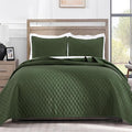 Exclusivo Mezcla Reversible King Size Quilt Bedding Set, Olive Green | by ExclusivoMezcla