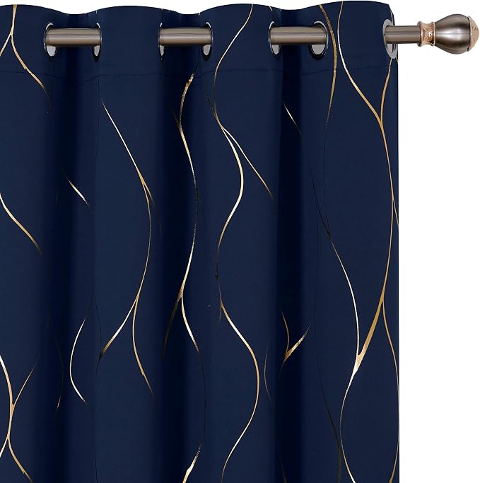 Deconovo Curtains for Living Room, Pattern Blackout Curtains 63 Inches Long | by Unknown