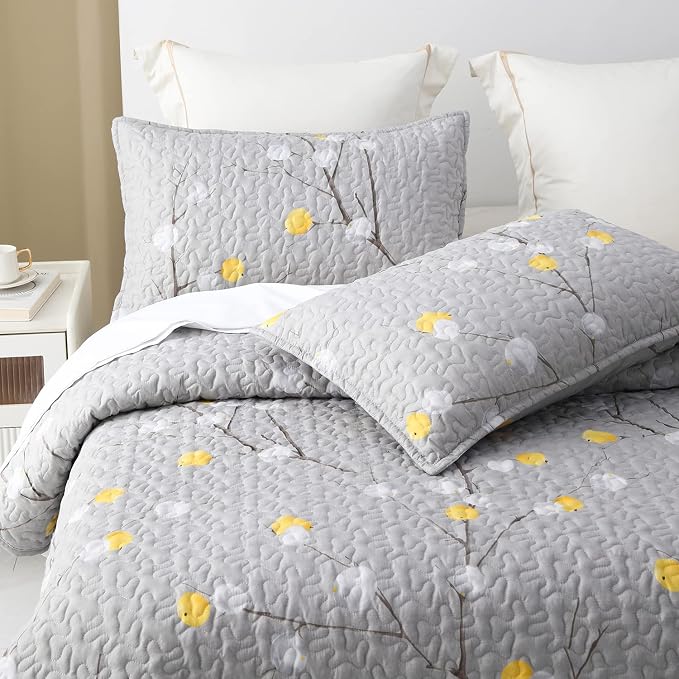 DURLENGEN Quilt Set King Size 3Pcs, Soft Microfiber Lightweight Bedspread - Image 4