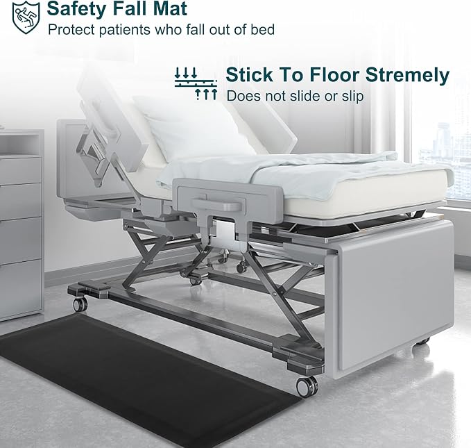 70"x24"x1/2" Thick Medical Bedside Fall Safety Protection Floor Mat - Image 3