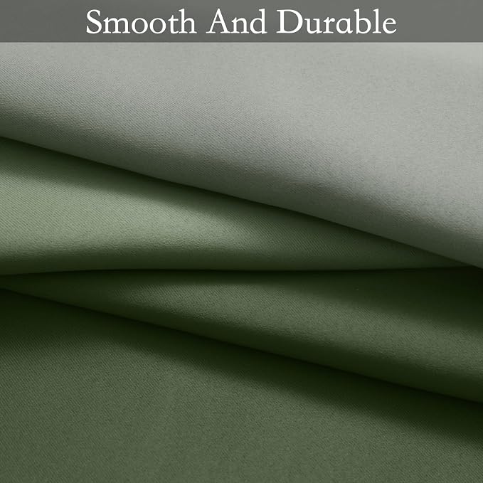 SimpleHome Ombre Gradient Sage Green White to Gray Curtains Bedroom 52Wx84L | - Image 6
