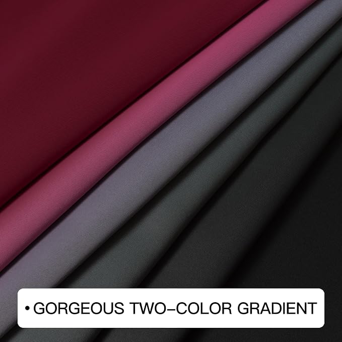 COSVIYA Curtains & Drapes Burgundy Red and Black Curtains W52 x L84 Inch | - Image 6