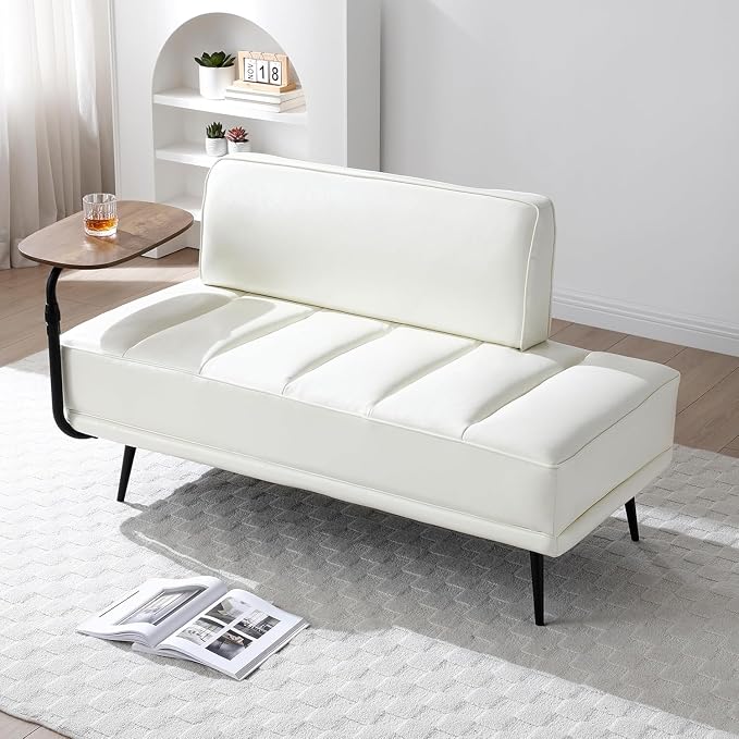 anwickjeff 55" Inch Width Modern End of Bed Bench, Leather Upholstered Futon by anwickjeff