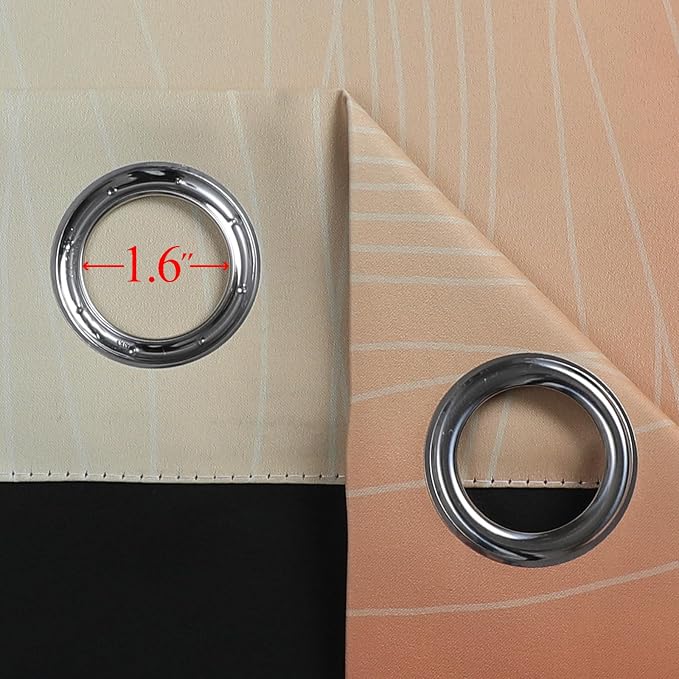 Burnt Orange and Greyish White Ombre Blackout Curtains 52Wx102L Inch Long | - Image 7