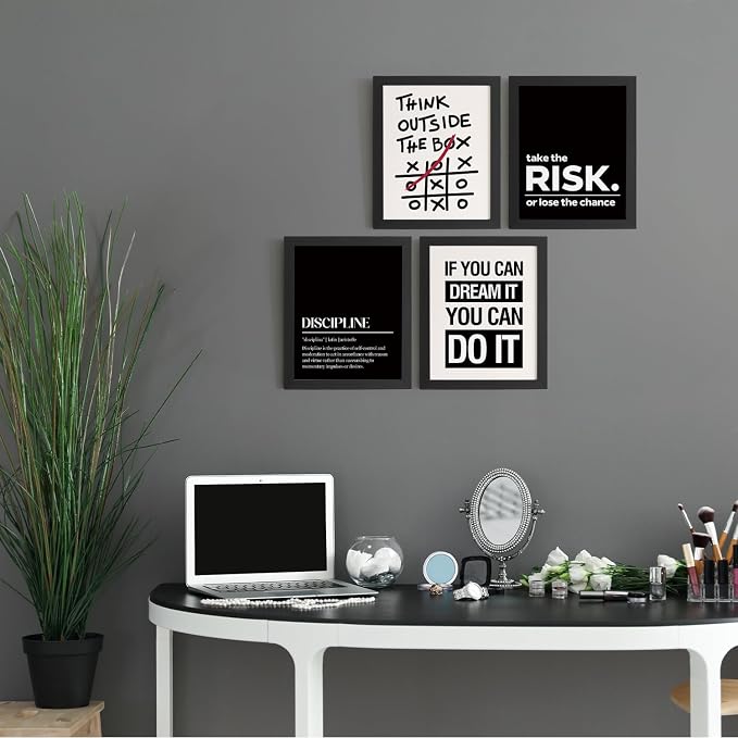 DSHFG Office Motivational Inspirational Wall Art Prints Set of 4 | Motivational - Image 4