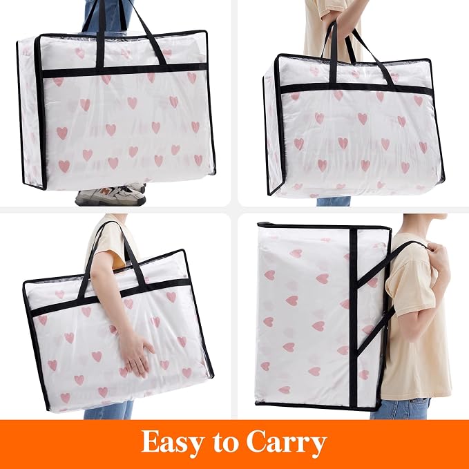 Lifewit 4 Pack Clear Clothes Storage Bags, 95L Plastic Blanket Storage Bag - Image 6