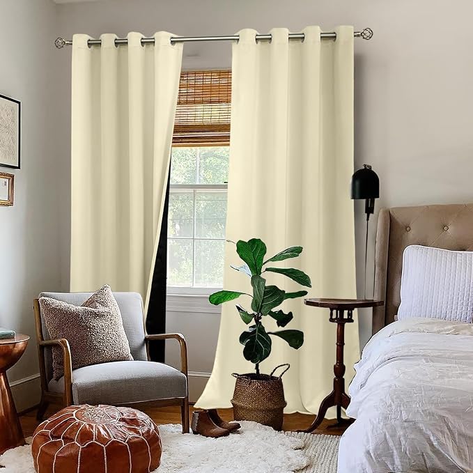 BGment Thermal Insulated 100% Blackout Curtains 96 Inch Length 2 Panels - Image 2