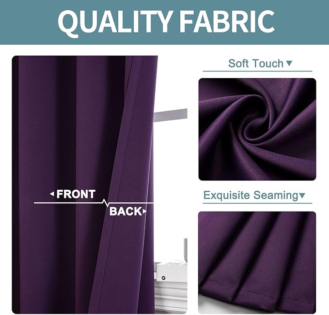 ChrisDowa Blackout Curtains for Bedroom 90 Inch Door Curtain, 1 Panel | 52W x - Image 3