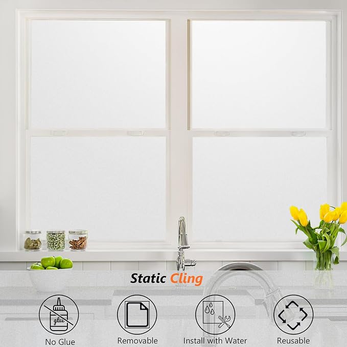 Kromapolis Frosted Glass Window Film Day & Night Privacy, 35.4″ x 78.7″ | - Image 5