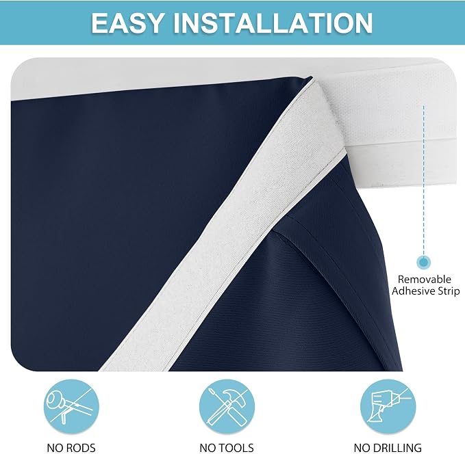 RYB HOME Blackout Door Curtain Kitchen Window Curtains, W34 x L40, Thermal - Image 2
