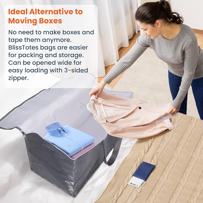 BlissTotes Large Moving Bags, Storage Bags, 93L-6 Pack | Moving Bags - Image 4