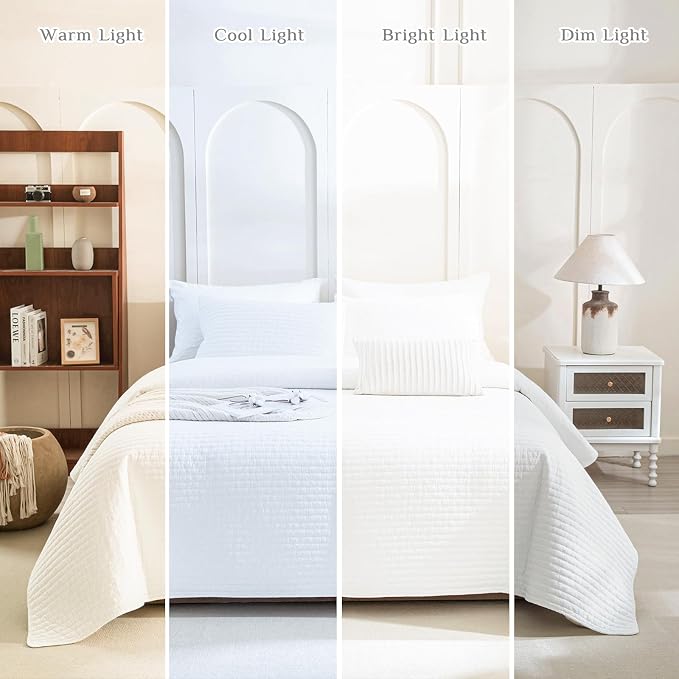 CozyTide Oversized King Bedspread 128"x120", Stone-Washed Cotton White - Image 6