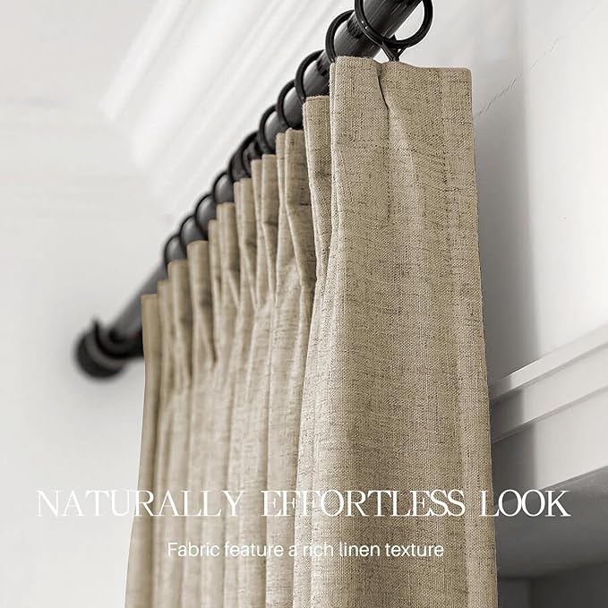 Pinch Pleated Linen Curtains 100% Blackout 84 Inches Long - Image 6