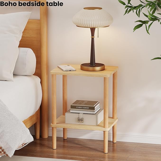 Solid Wood Side Table, Small End Table, Narrow Nightstand Bedside Table | - Image 4