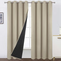 Beige Thermal 100% Blackout Curtains/52 x 95 Inch/Set of 2 Panels Room by Lemomo