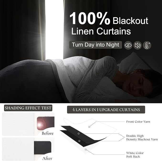 100% Blackout Curtains 92 Inch Long - Image 2