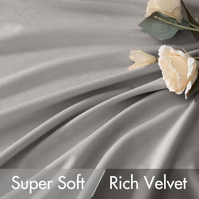 MIULEE Silver Gray Velvet Pinch Pleat Blackout Curtains W52 X L84 Inches | 2 - Image 5