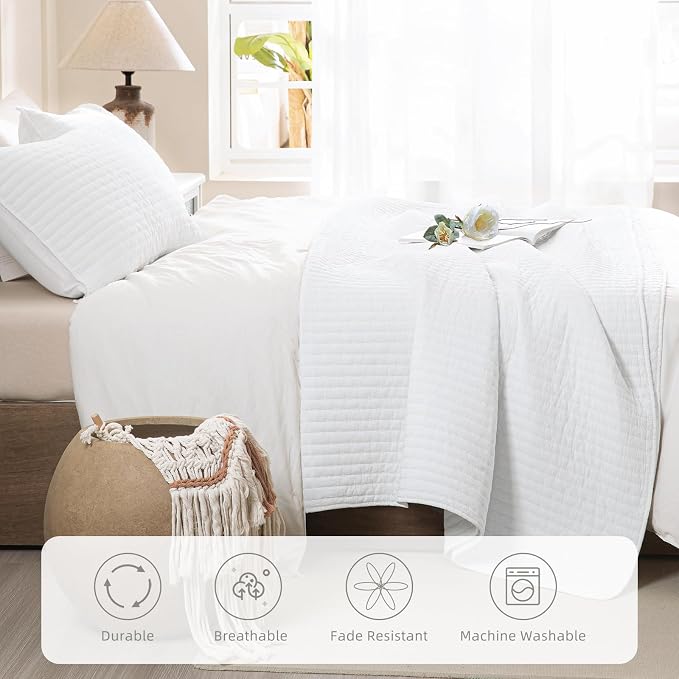 Lady Ann Oversized King Quilt 128x120, Lightweight & Soft Farmhouse Coverlet - Image 5