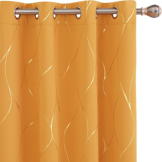 Deconovo Curtains for Living Room, Pattern Blackout Curtains 54 Inches Long | by Unknown